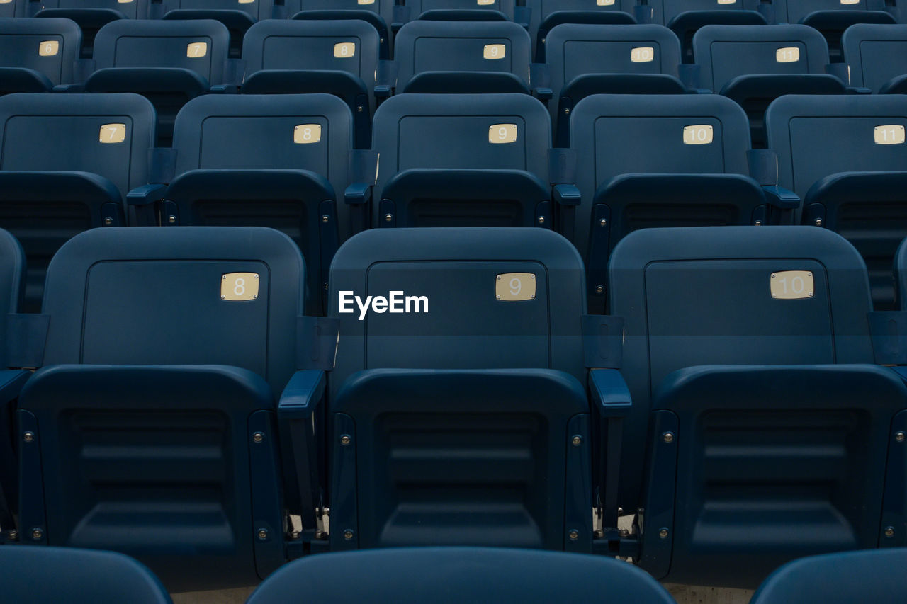 Full frame shot of empty chairs