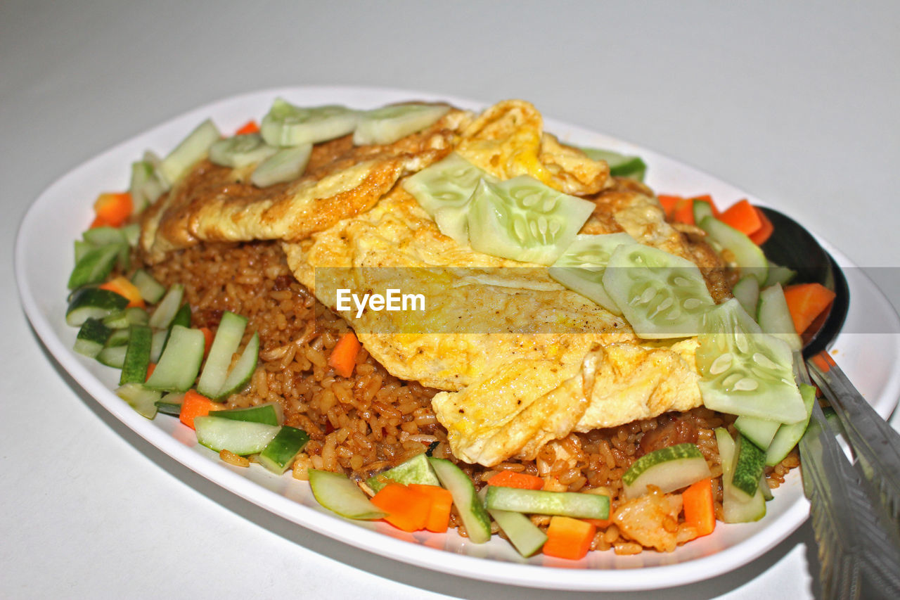 CLOSE-UP OF BREAKFAST SERVED ON PLATE