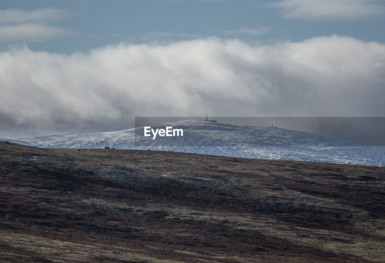 Scenic view of snowcapped mountain against sky