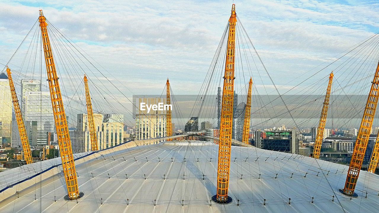 View of suspension bridge against sky