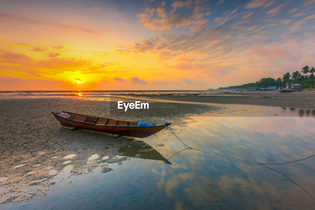 SCENIC VIEW OF SEA AGAINST SKY AT SUNSET