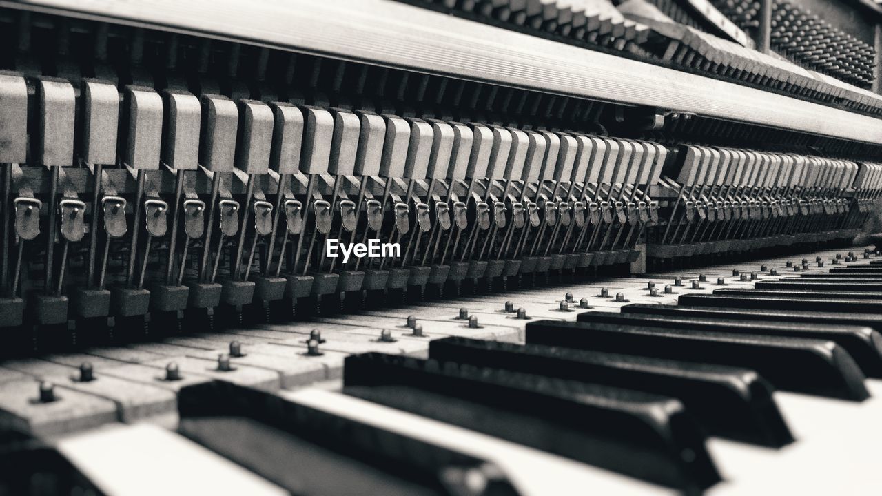 Close-up of piano keys