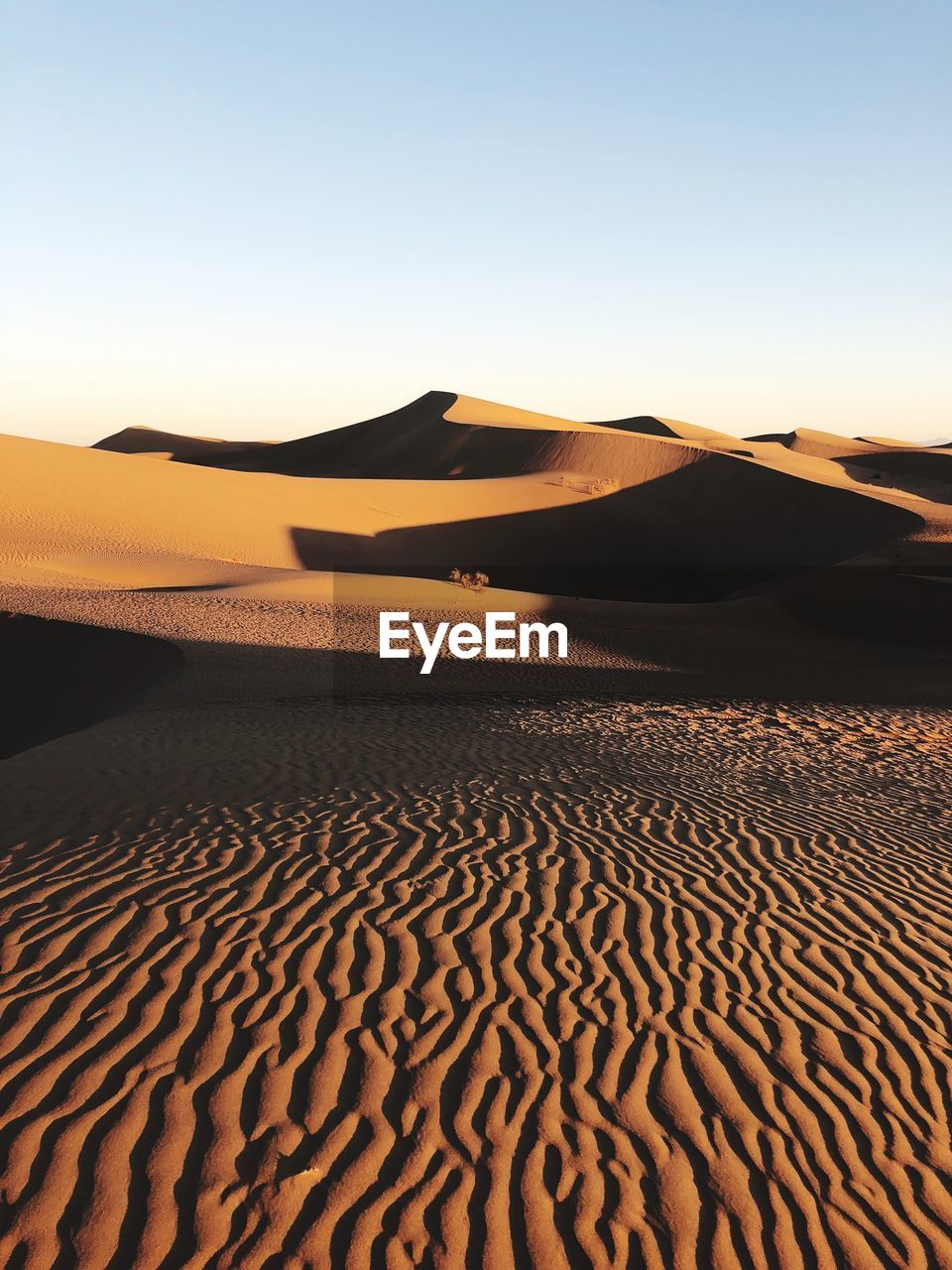 Scenic view of desert against clear sky