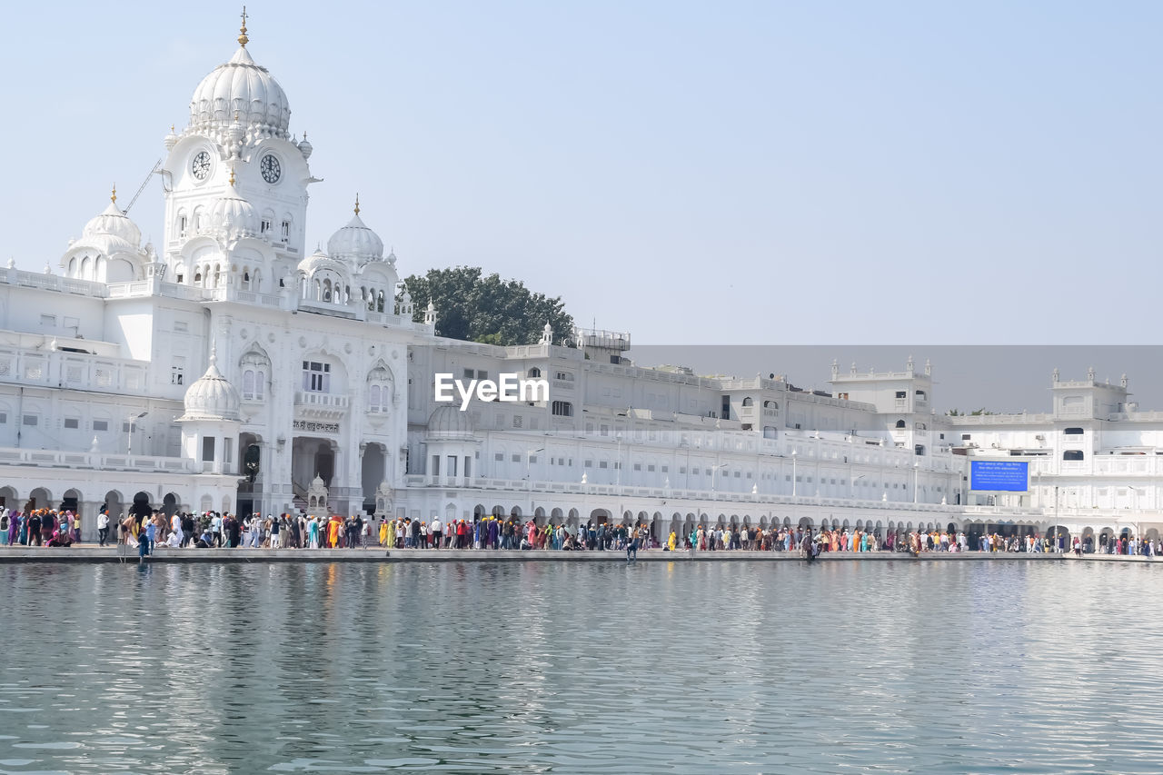 View of details of architecture inside golden temple - harmandir sahib in amritsar, punjab, india