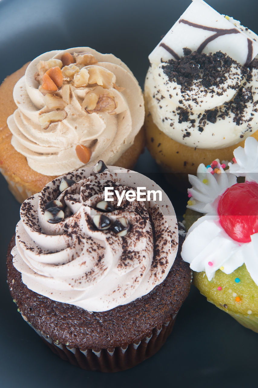 Close-up of cupcakes on table