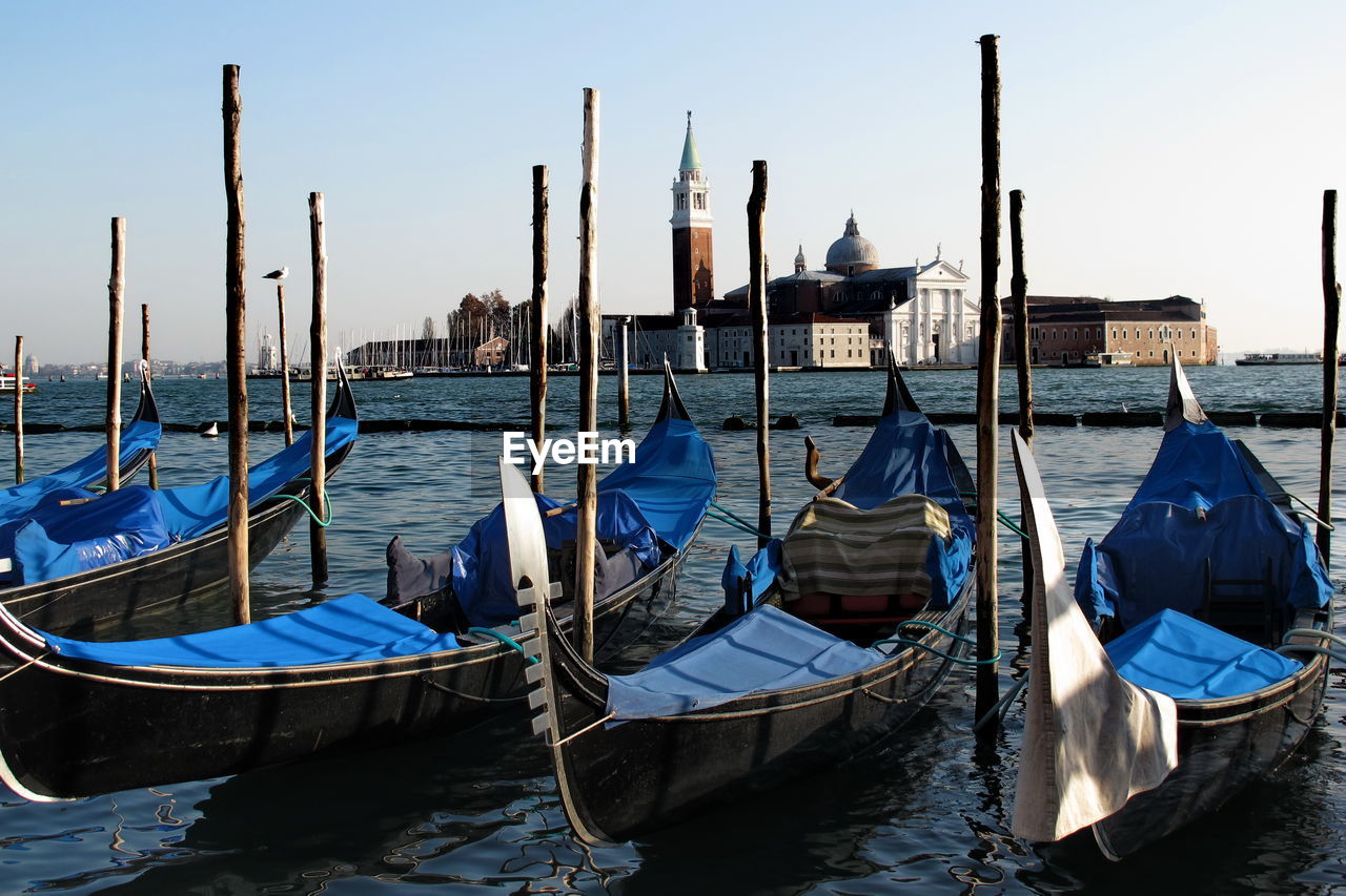 View of  moored gondolas