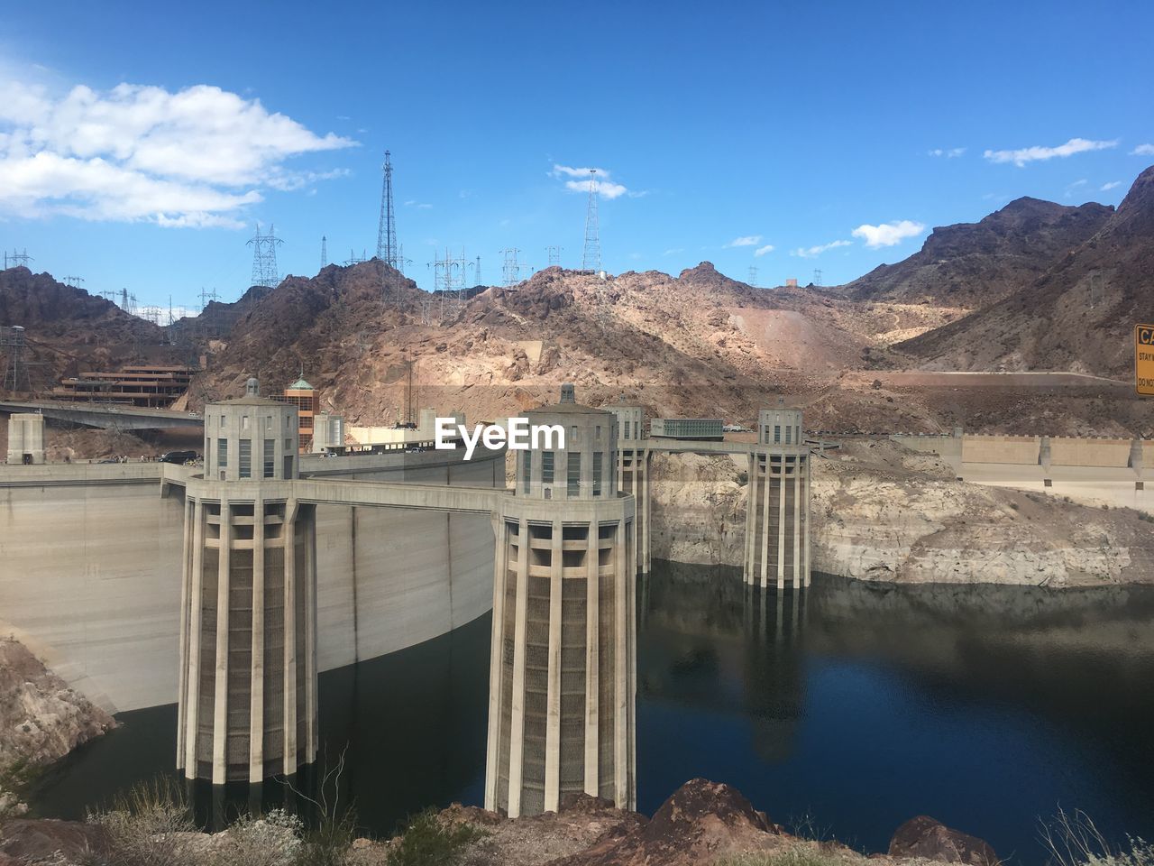 View of hoover dam against sky