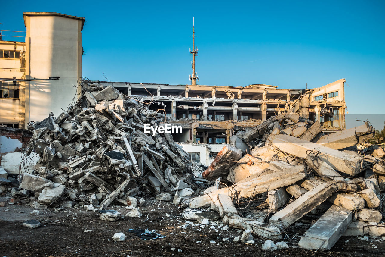 STACK OF ABANDONED BUILT STRUCTURE