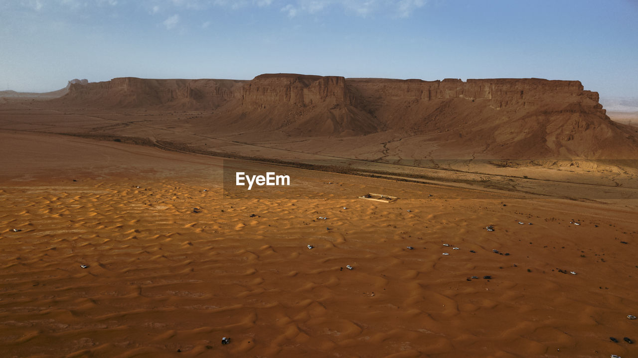 Scenic view of desert against sky