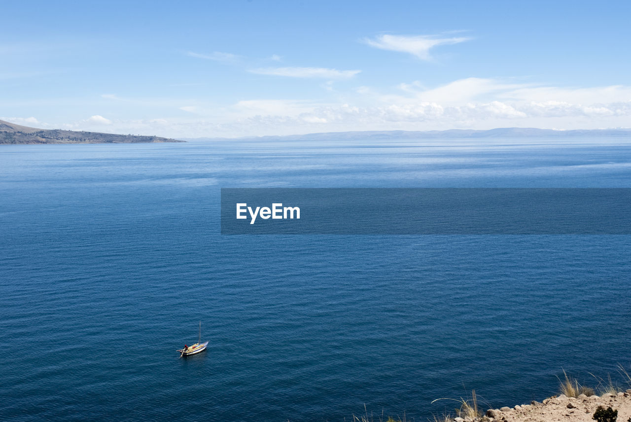 High angle view of sea against sky