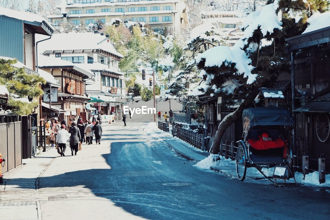 In the winter morning  at takayama ,japan