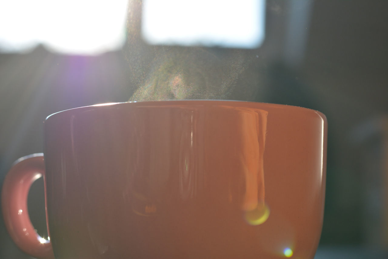 Smoke emitting from coffee cup