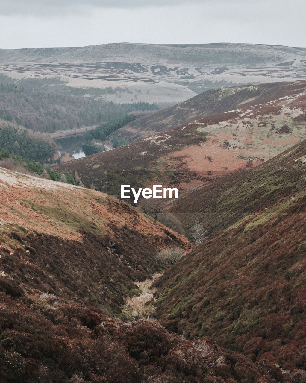 High angle view of mountain range