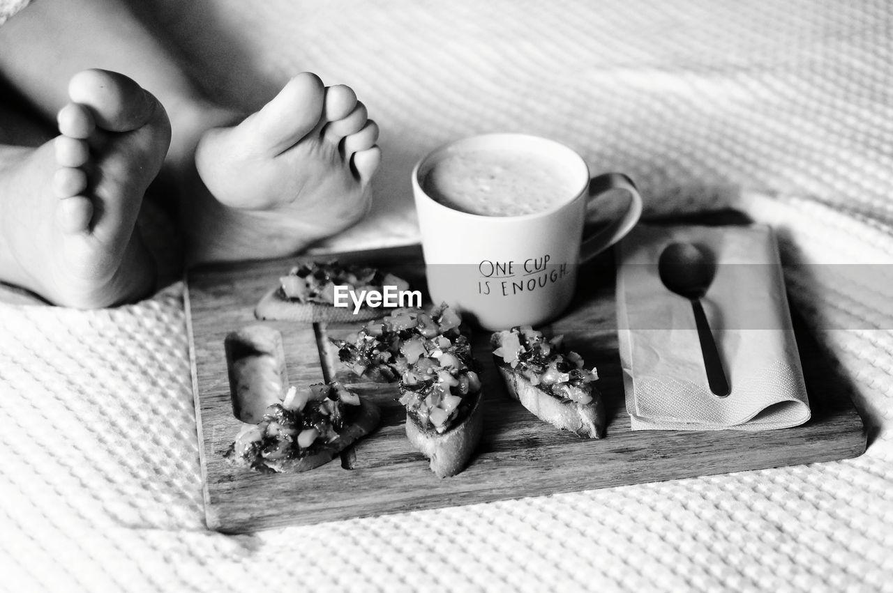 Healthy breakfast in bed