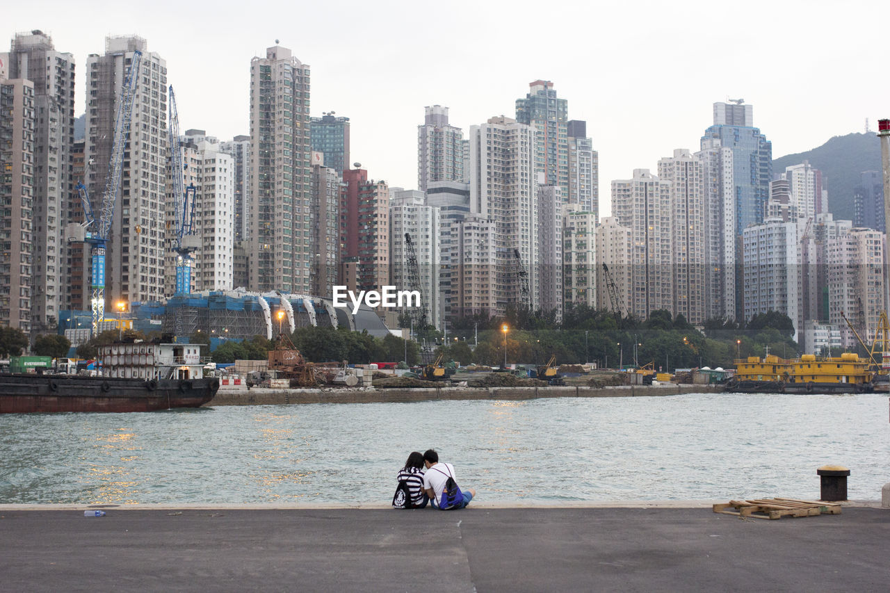 CITY SKYLINE WITH WATERFRONT