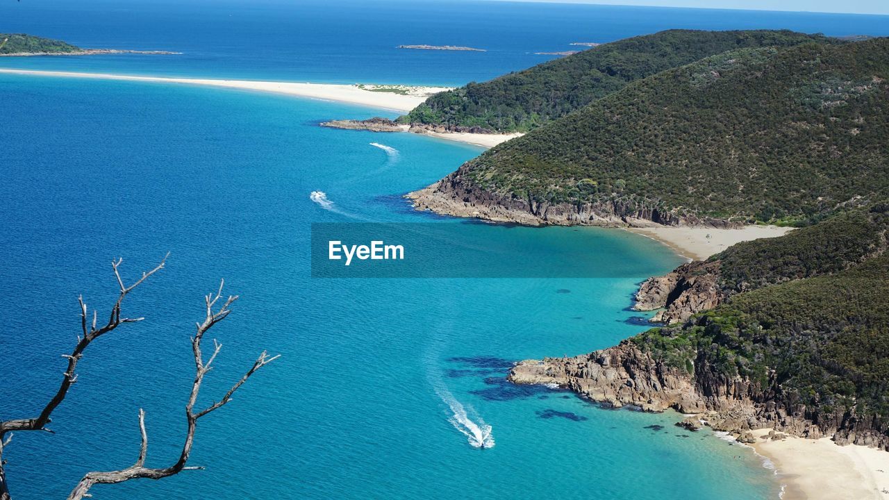 High angle view of beach