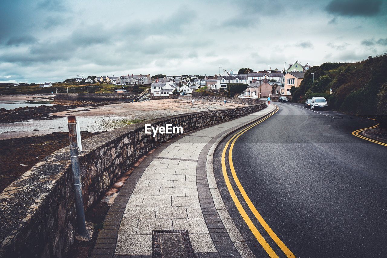 View of road by the beach