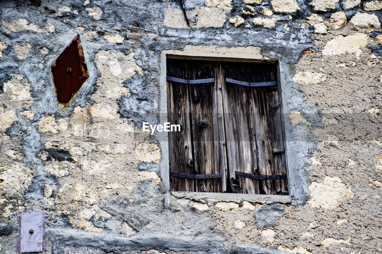 Closed door of old building