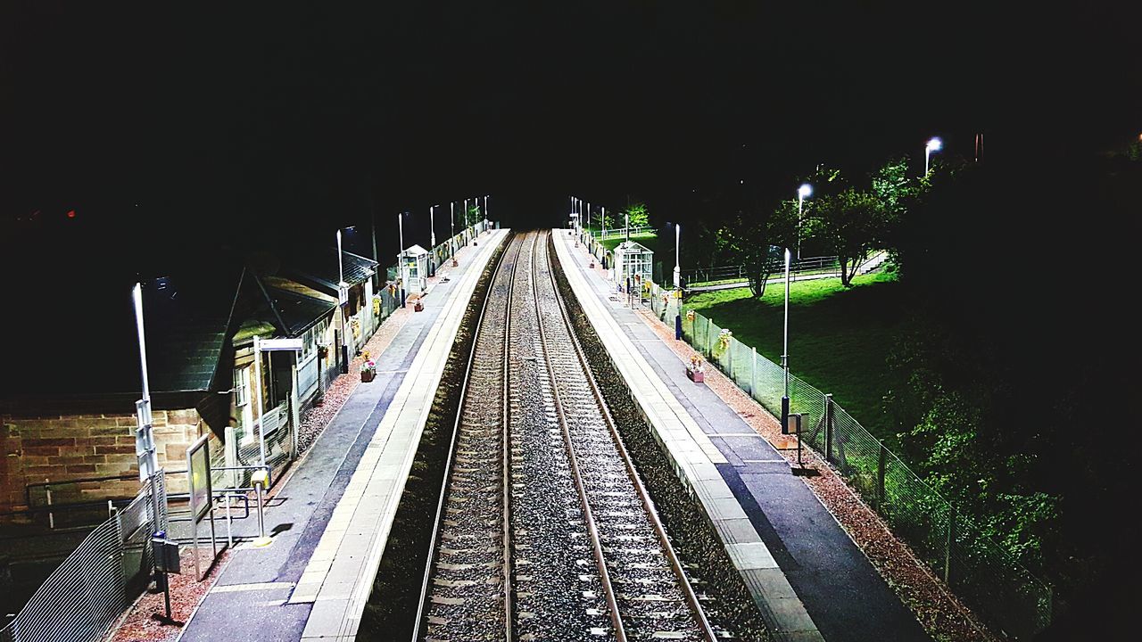 High angle view of railway tracks