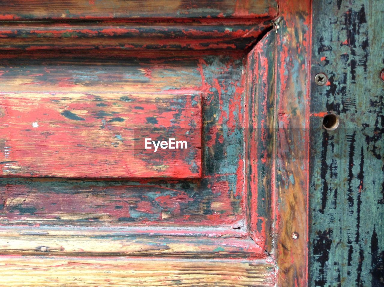 Close-up of weathered wooden door