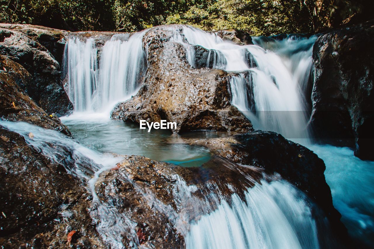 Scenic view of waterfall