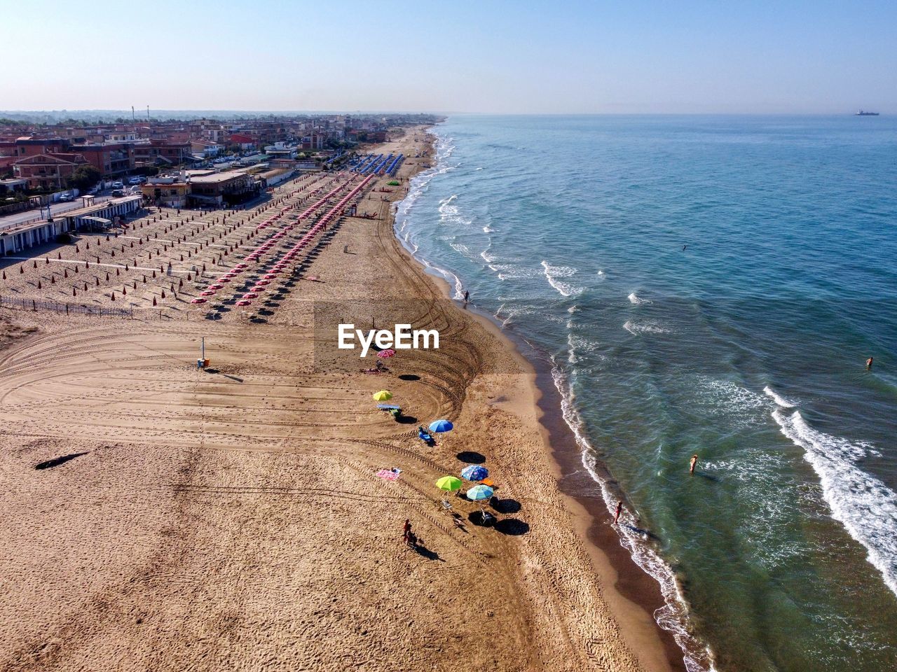 High angle view of a beach against sky near rome 
