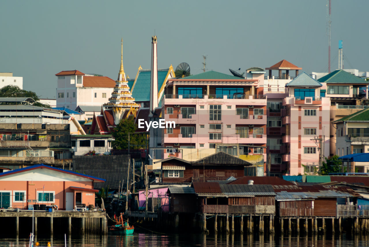 View of city against clear sky