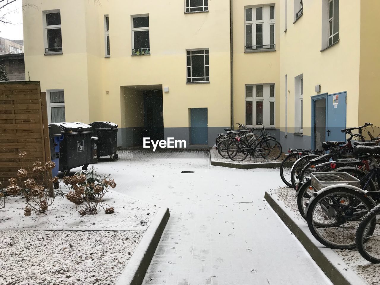 Bicycles outside house