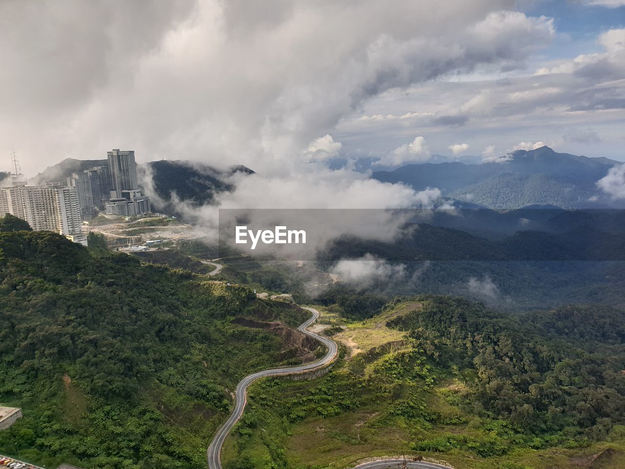 Scenic view of mountains against sky
