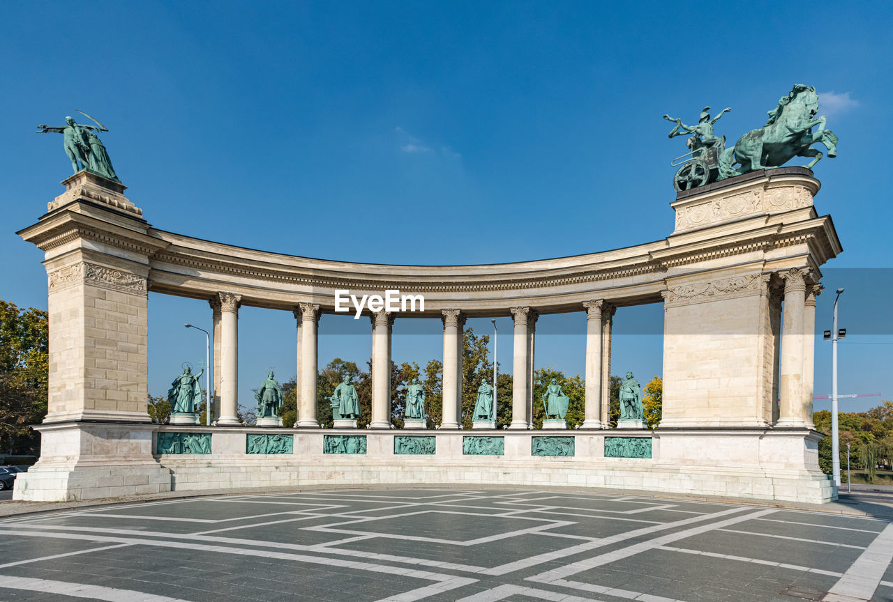 Heroes square in budapest, hungary