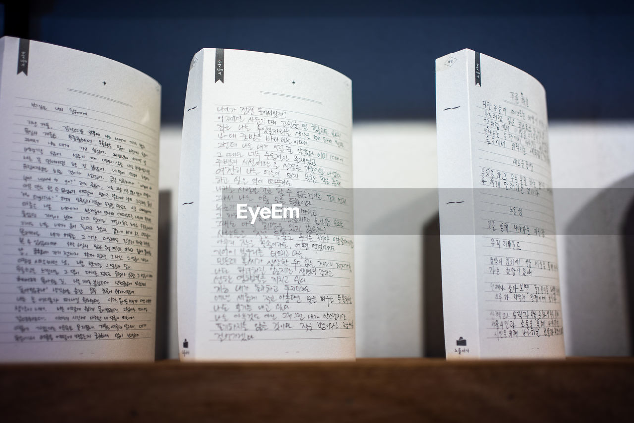 CLOSE-UP OF OPEN BOOK