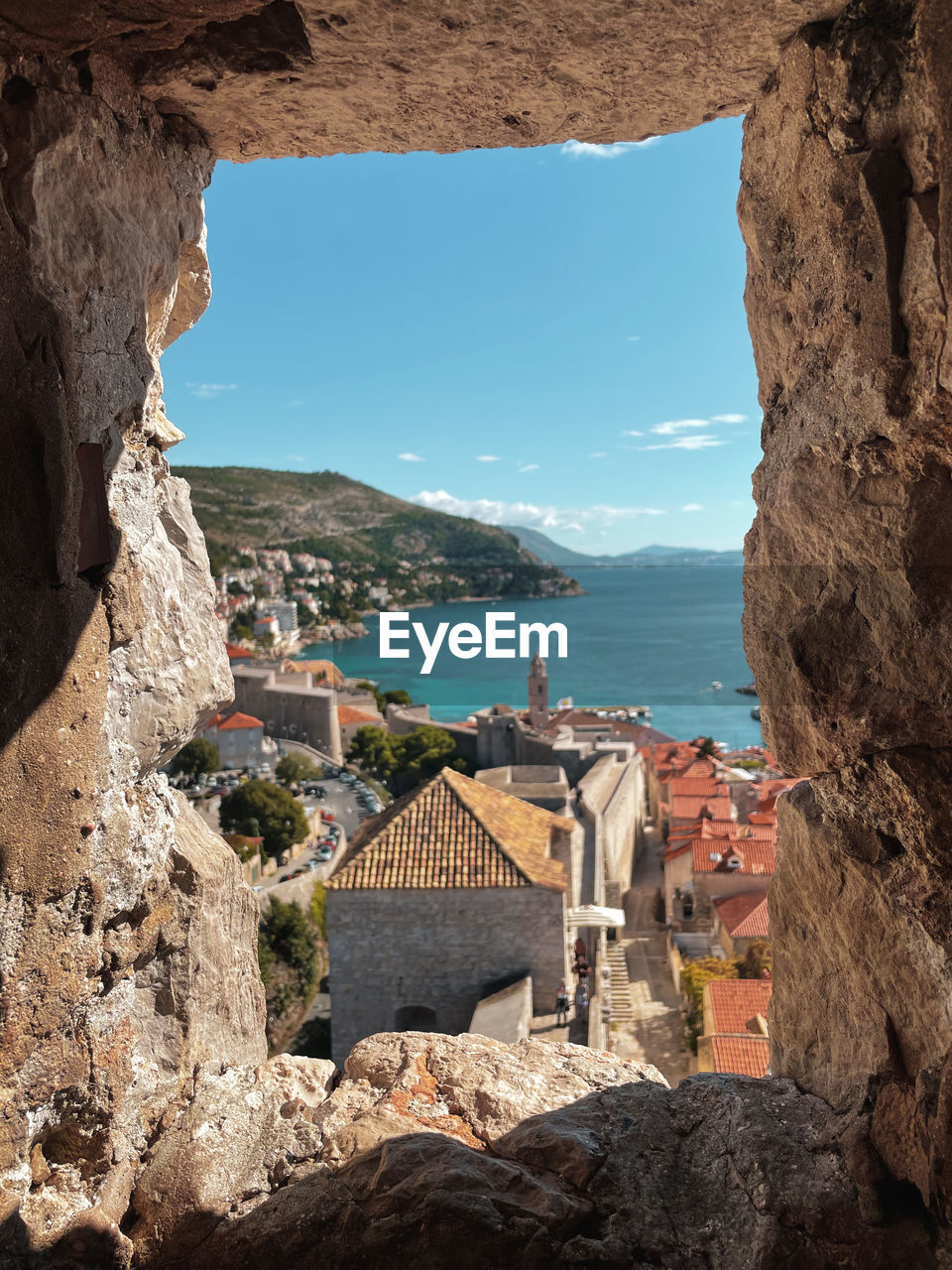 Dubrovnik walls view. a different point of view from the city walls to the adriatic sea