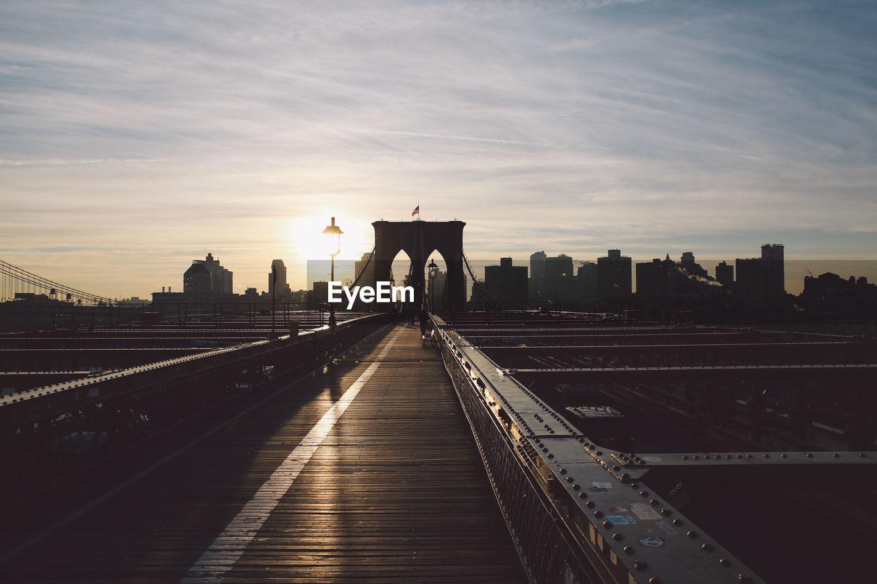 View of city at sunset