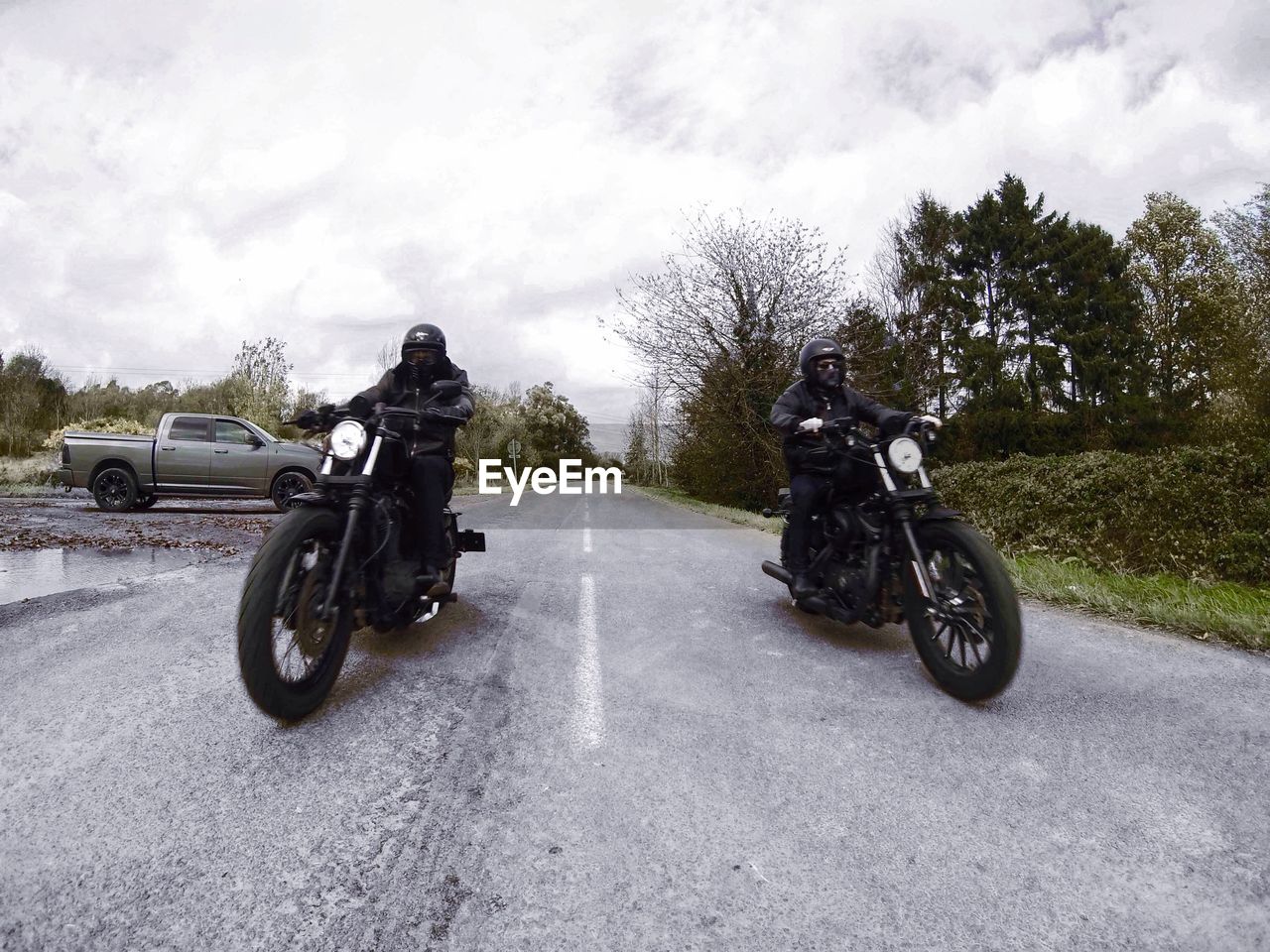 Motorcycles on the road