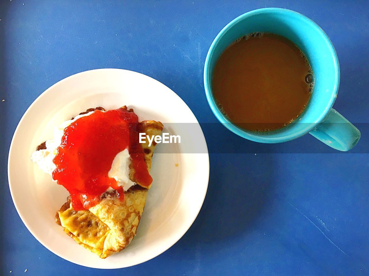 Close-up of breakfast served on table