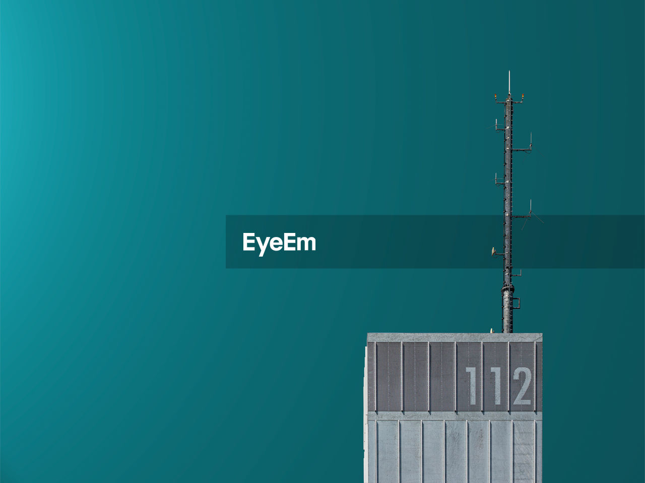 Close-up of communications tower of a fire station