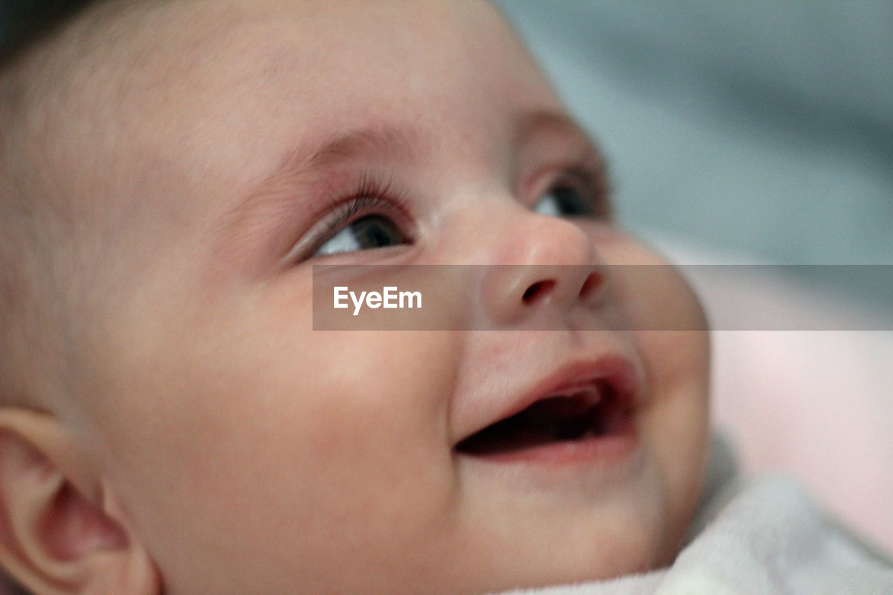 Close-up of smiling baby girl
