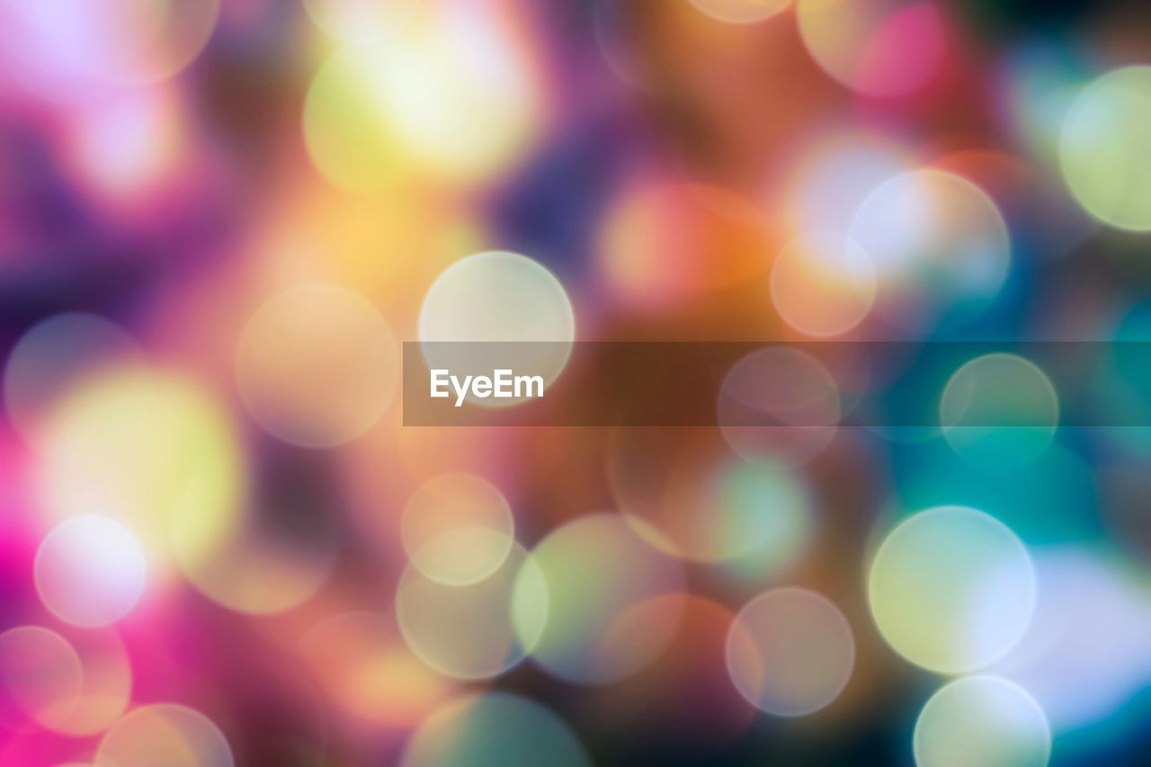 Defocused image of illuminated lights