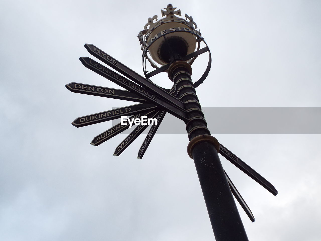 Low angle view of tower against sky