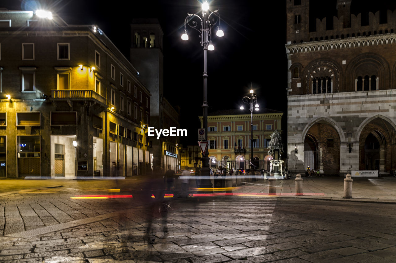 Illuminated city at night