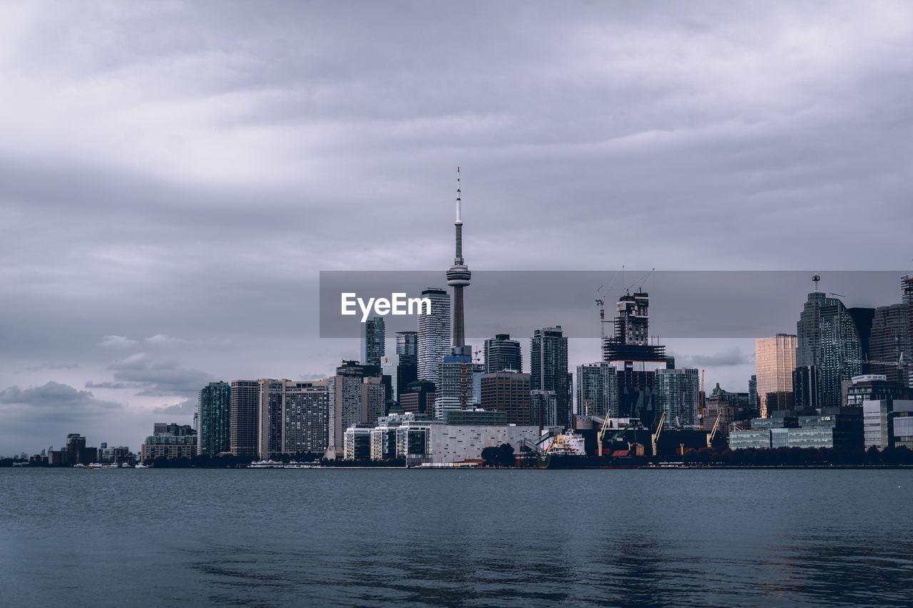 View of toronto against cloudy sky