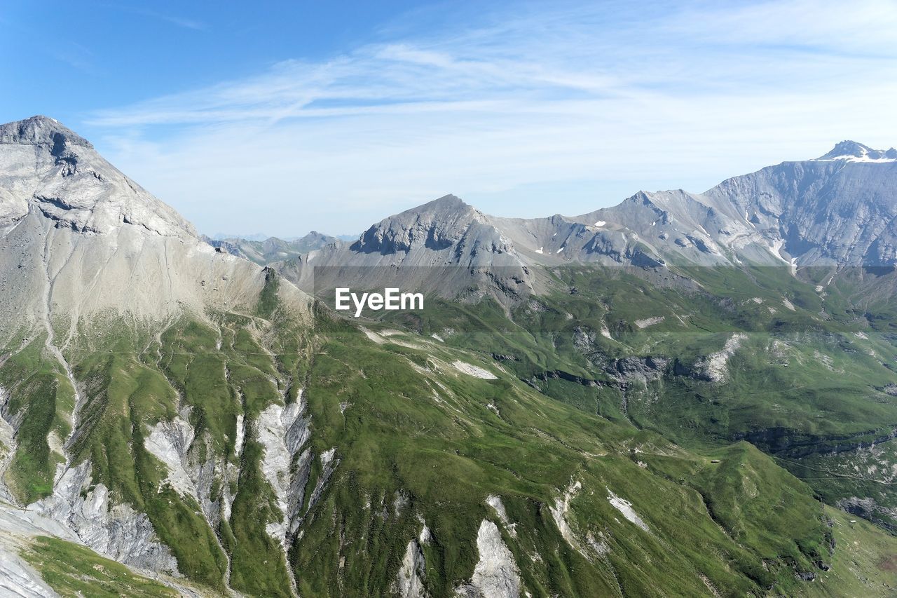 Scenic view of rocky mountains against sky