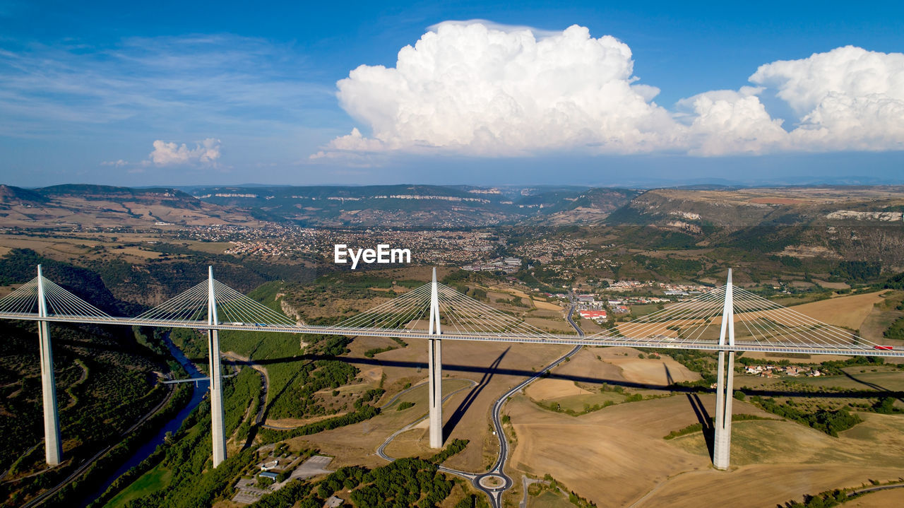 HIGH ANGLE VIEW OF BRIDGE AGAINST SKY