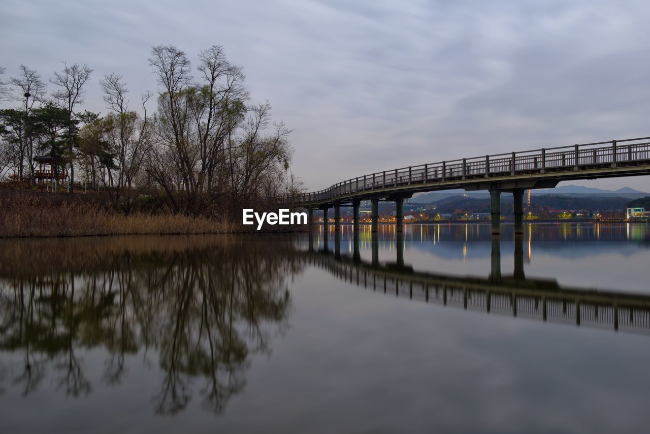 Reflection of a cloudy morning