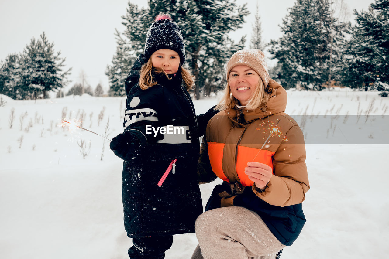 Family fun snowy season lifeatyle outside