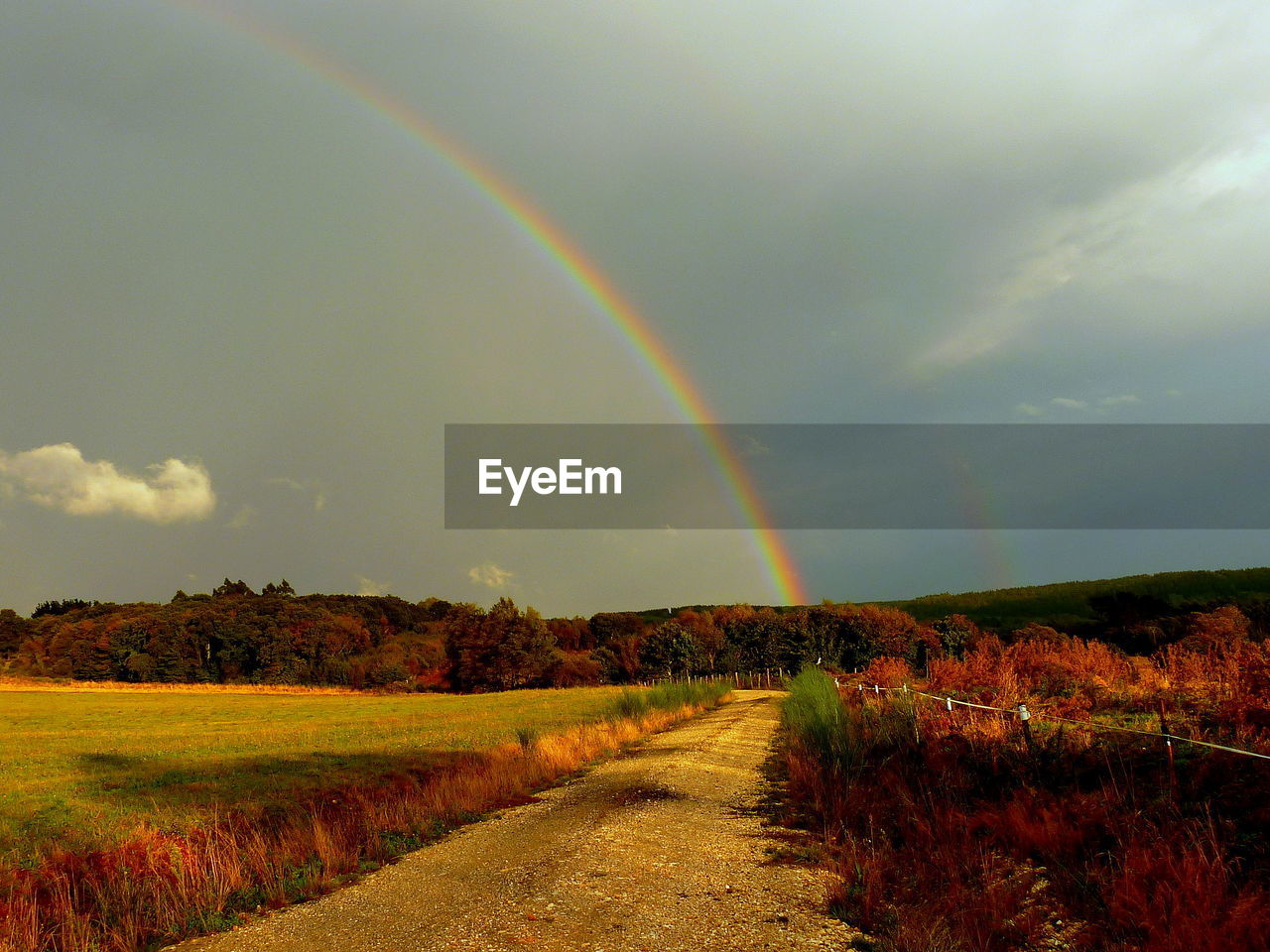 Scenic view of field against cloudy sky