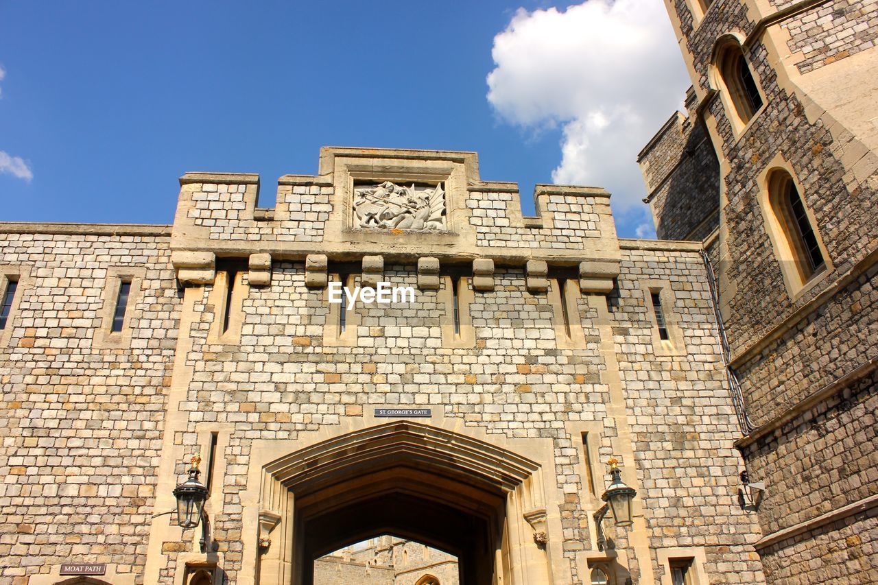 Low angle view of historical building against sky