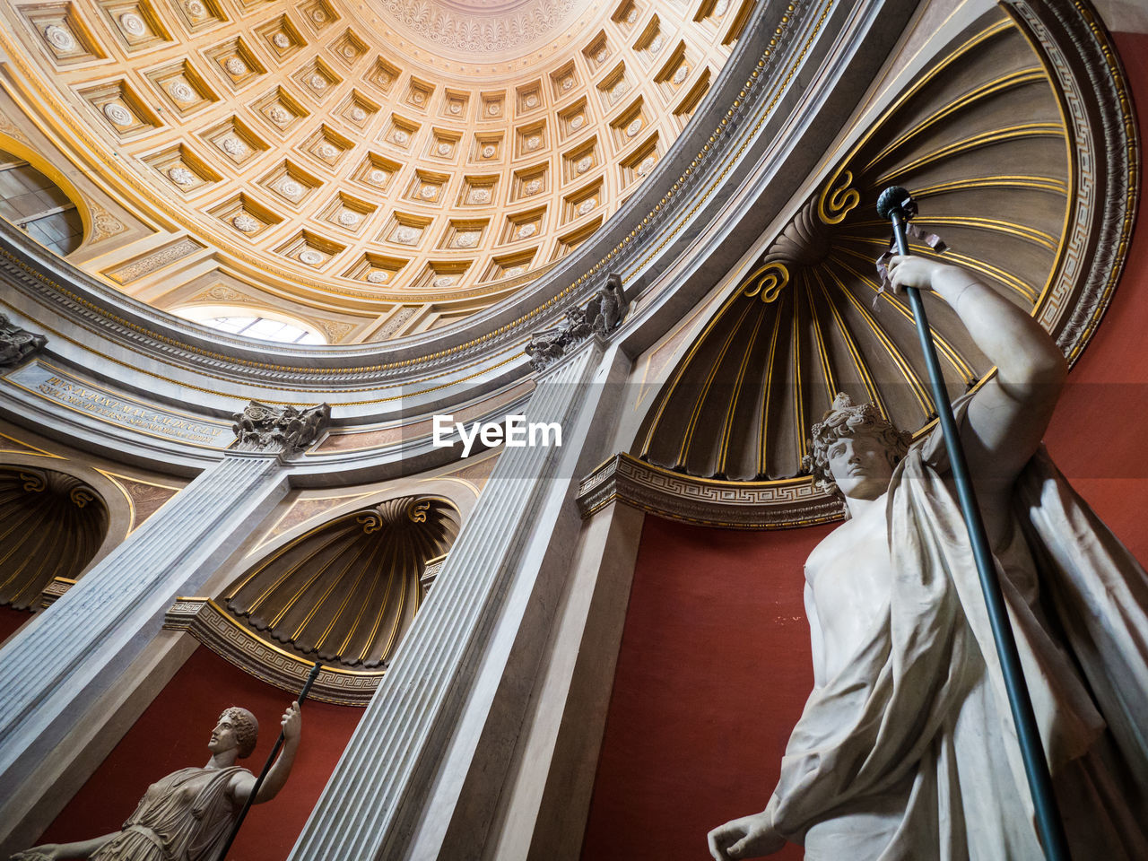 Low angle view of statues in vatican museums