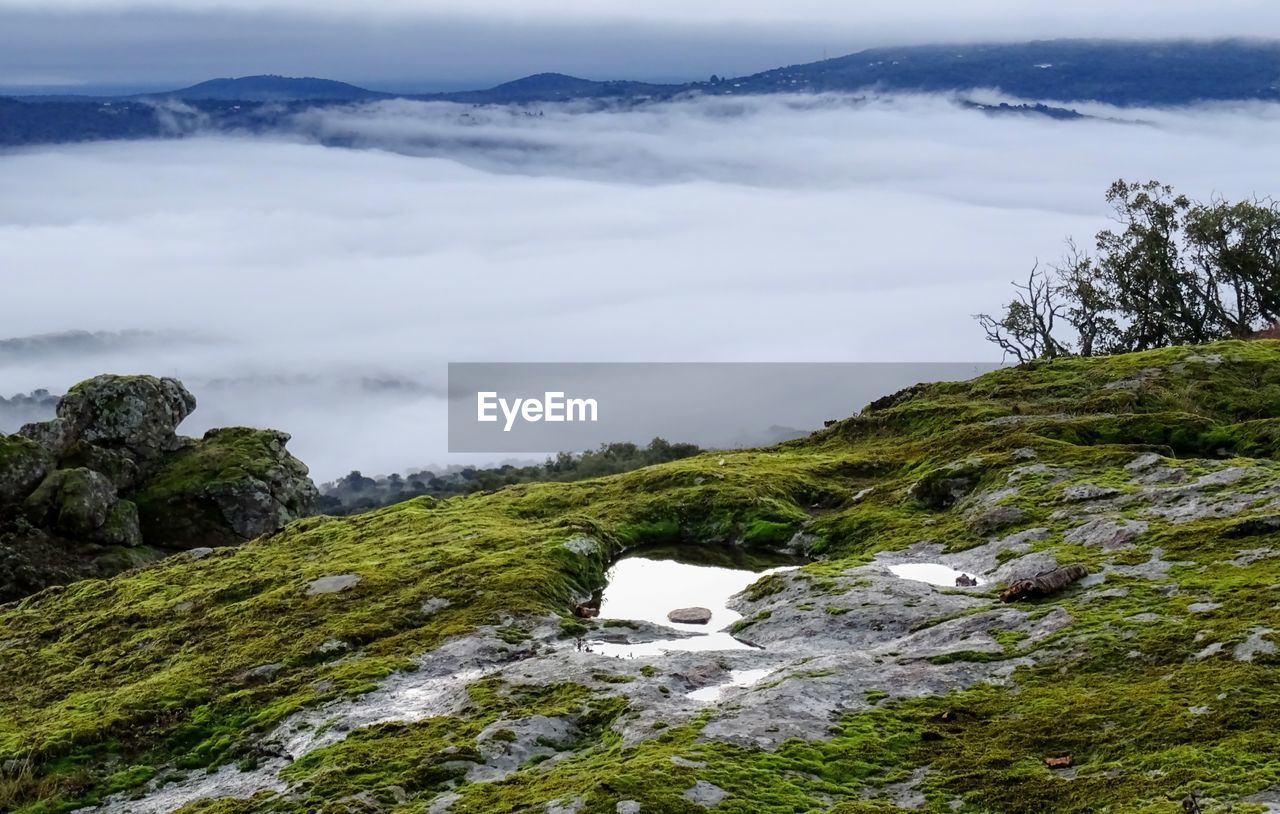 Scenic view of mountains against sky