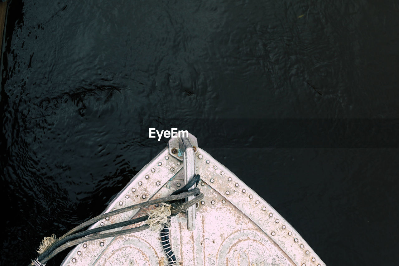 Stern of the old boat on the background of water